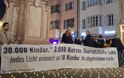 Pressemeldung: Lichtermeer-Mahnwache für Österreichs abgetriebene Kinder: Jugend für das Leben lässt in Landeshauptstädten 3.000 Lichter leuchten