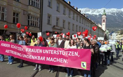 Marsch fürs Leben zum 5. Mal in Folge in Innsbruck: So lange, bis Abtreibung der Geschichte angehört